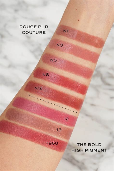 ysl rouge pur couture swatches|ysl rouge pur couture shades.